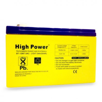 New High Power 12V-7.5AH Sealed Lead Rechargeable Battery